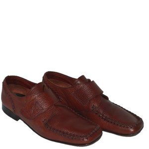 Dolce Gabbana Red Papaya Velcro Square Toe Loafers